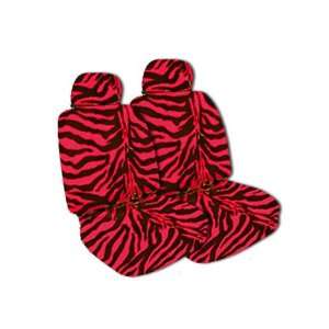    2 Animal Print Low Back Seat Covers   Red Zebra: Automotive
