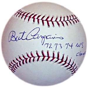 Bert Campaneris Signed Rawlings Official MLB Baseball w/72,73,74 WS 