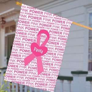  Personalized Breast Cancer Awareness House Flag: Patio 