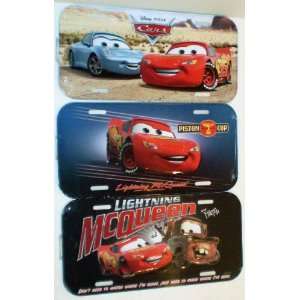    3 Pack Disney Pixar Cars Tin License Plates: Home & Kitchen