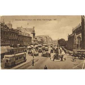 1920s Vintage Postcard Princes Street from the West   Edinburgh 