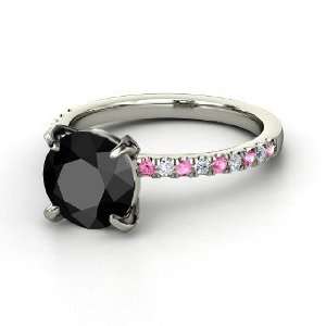 Candace Ring, Round Black Diamond Sterling Silver Ring 