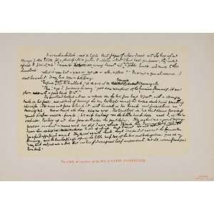   Manuscript Page Dickens Litho.   Original Lithograph