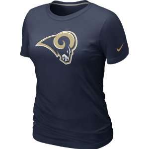  St. Louis Rams Womens Navy Nike Team Logo T Shirt Sports 