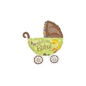  Fisher Price Welcome Baby Buggy Mylar Balloon Chocolate 
