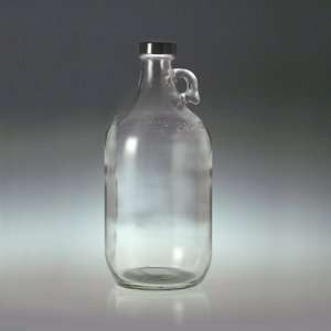  Clear Glass Jug, 64oz (2 Liter), Black Pulp/Vinyl Lined 