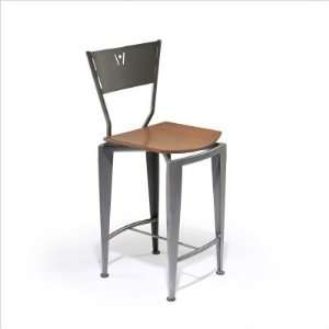 ST 120 30 Barstool Fabric: Couture 020, Metal Finish: Charcoal, Wood 