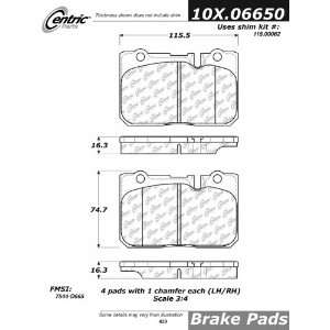  Centric Parts, 102.06650, CTek Brake Pads Automotive
