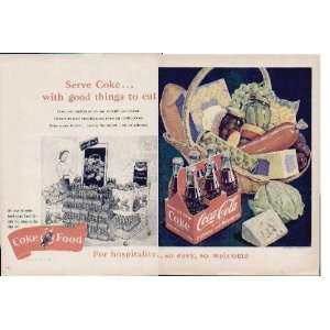 Serve Coke  with good things to eat! .. 1951 COKE / Coca Cola Ad 