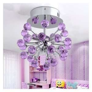   K9 Crystal Ceiling Light Purple (0942 98004 C 6): Home Improvement