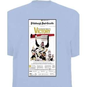  Pittsburgh Post Gazette Victory Blue T Shirt Sports 