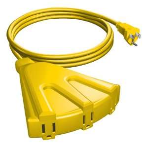 Stanley 33087 Yellow Outdoor Extension Cord, 8 Foot: Home 