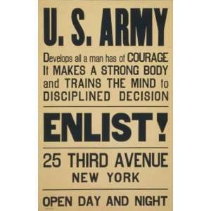 World War I Poster   U.S. Army develops all a man has of courage   it 