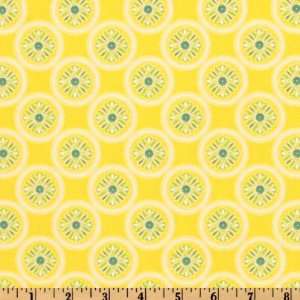  44 Wide DeLovely Flowers & Dots Yellow Fabric By The 