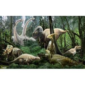 Brewster Nat Geo Kids NG94615 Pre pasted Wall Mural Dinosaurs, 72 Inch 