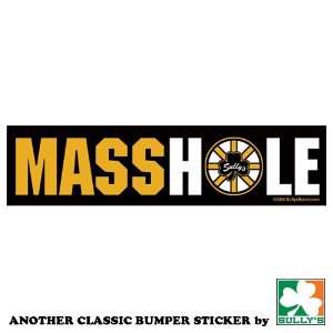 MASSHOLE (Black & Gold) Bumper Sticker: Automotive