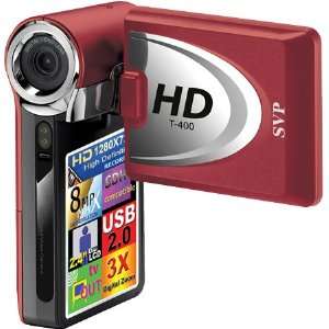  SVP T400 Red 1280x720p True HD Camcorder with 2.4 LCD 