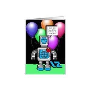  Happy Birthday Robot 12 Years Card: Toys & Games