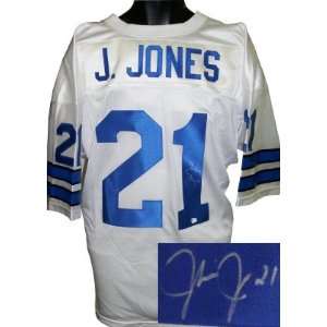   Autographed Julius Jones Uniform   White Prostyle