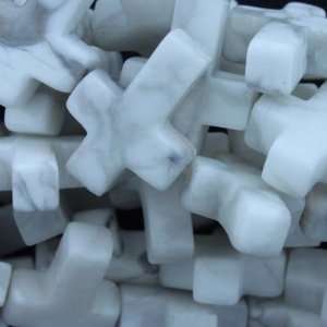  Howlite  Cross Plain   16mm Height, 12mm Width, No Grade 