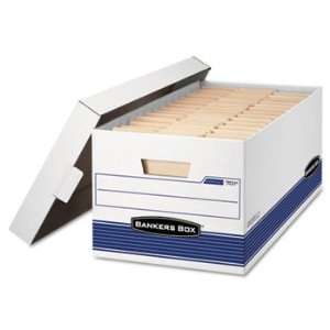 Stor/File Storage Box, Letter, Lift Lid, 12 x 24 x 10, White/Blue 