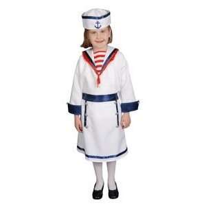   Deluxe Sailor Girl Child Costume Dress Up Set Size 16 18: Toys & Games