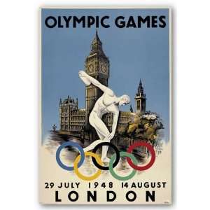  London 1948 Olympics Poster Print, 36x24