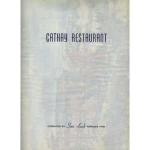  Cathay Restaurant Menu New York Worlds Fair 1964 