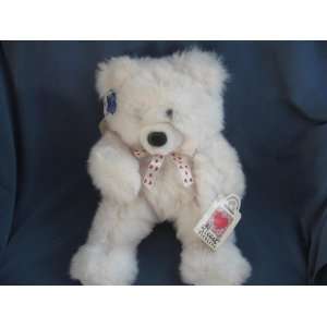  LOVELY WHITE BEAR WITH HEART RIBBON 13 INCS.: Toys & Games
