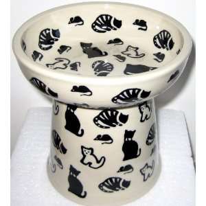  Polish Pottery Raised Cat Kitty Feline Dry Food Dish or 