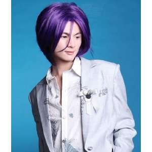  Dark Purple Short Length Anime Cosplay Costume Wig: Toys 