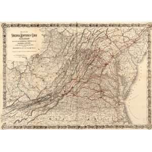  1881 Map of the Virginia, Kentucky, and Ohio Railroad 