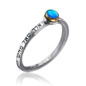   Kabbalah Ring with 72 Sacred Names of God Silver Gold and Opal