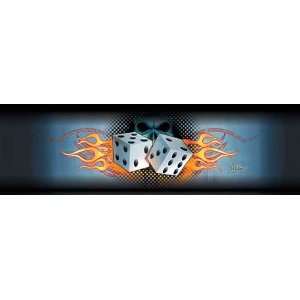  ROLL THE DICE 66X29 ROCKER REAR WINDOW DECAL: Automotive