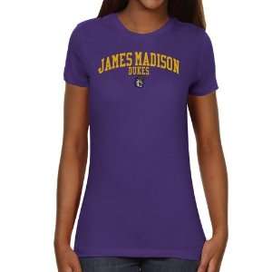 James Madison Dukes Ladies Team Arch Slim Fit T Shirt   Purple:  