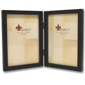  5x7 Black Wood Hinged Double Frame BiFold Picture Frame 