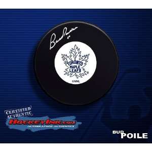  Bud Poile Autographed/Hand Signed Hockey Puck: Sports 