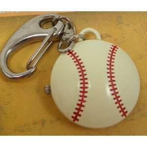    Baseball Watch w / Keychain Clip Pocket Watch 