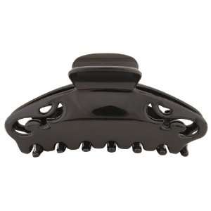   Slip and Water Proof Patent Fancy Cut Hairclaw in Black Color: Beauty