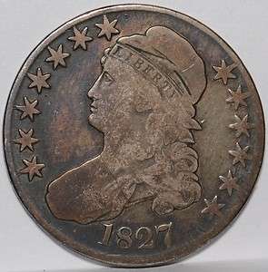 1827 Bust Half   Extra Fine   cleaned; scratches rev  