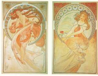 Mucha Art Nouveau Deco The Arts Dance Music 4 Prints  