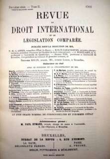 REVUE DE DROIT INTERNATIONAL 1899 1910 TOME 1 12 FRENCH  
