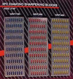 Pc DIAMOND SHARPENING Hone Blocks 3 Grits 2 x 6 New  