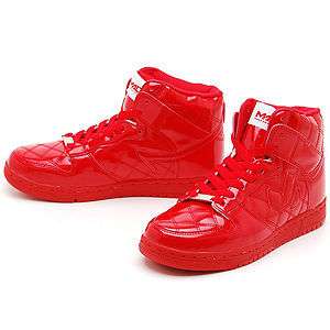 Mens Red Shiny High Top Sneakers Trainers Shoes UK 5~10  
