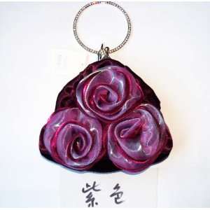  Joyful 3d Roses Bridal Accessories Beaded Handbag Evening 
