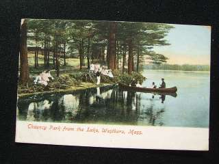 Old Postcard Chauncy Park Lake Westboro,Massachusetts  