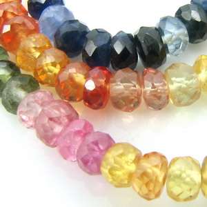 GM MX00011L 105 Faceted Rondelle MIX SAPPHIRE YELLOW Beads 3 4mm/9