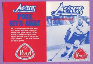 1976 WHA Houston Aeros Hockey Schedule Featuring HOF Gordie Howe on 