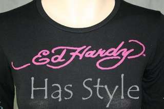 ED Hardy T Shirt Skull & Roses KOI Rhinestones S NWT  