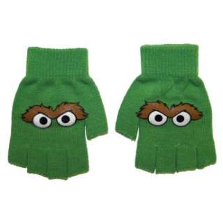 Sesame Street Oscar The Grouch Cartoon TV Show Kids Fingerless Gloves 